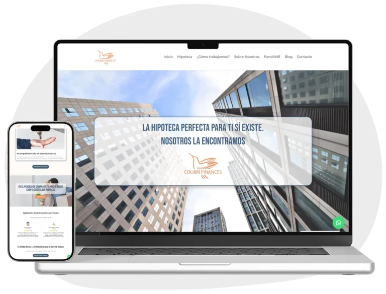 Diseño web para broker hipotecario con vista desktop y mobile – Colibrí Finances