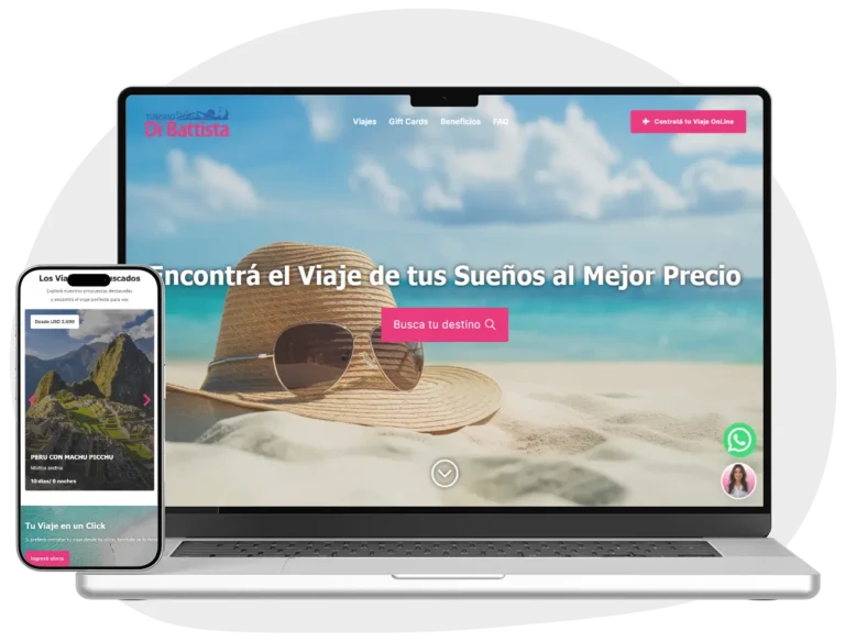 Diseño web para agencia de viajes con vista desktop y mobile – Turismo Di Battista
