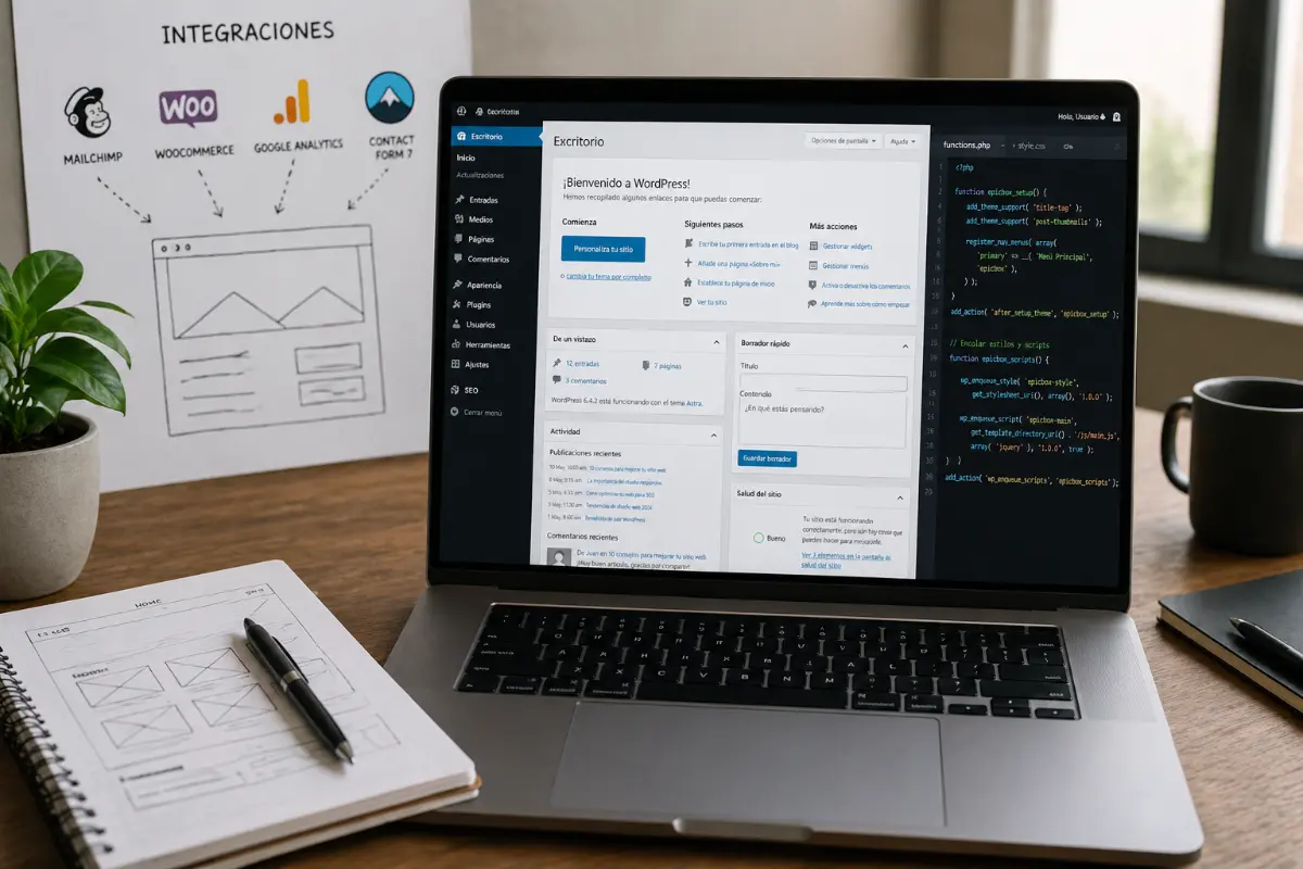 Desarrollo de funcionalidades para una página web profesional